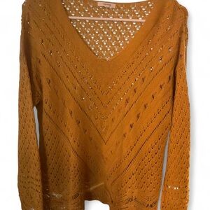 Maurices V-Neck Sweater in Warm Orange